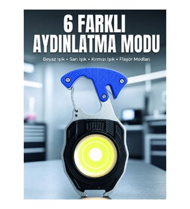 Mey İthalat® Araç Kamp Outdoor ve Tamir İşleri İçin Çok Amaçlı COB LED Şarjlı Kurtarma ve Çalışma Fe