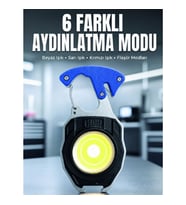Mey İthalat® Araç Kamp Outdoor ve Tamir İşleri İçin Çok Amaçlı COB LED Şarjlı Kurtarma ve Çalışma Fe