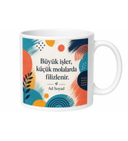 Yoğun Çalışan İçin Karışık Desenli Baskılı Kupa Bardak Ofis Molası Hediyesi