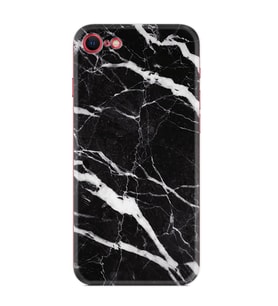 Apple iPhone 5 6 7 8 Plus Se XR Kılıf Desemli Silikon Siyah Şerit Mermer 1318