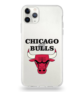 Apple iPhone 11 Pro Max Uyumlu Kapak Chicago Bulls Tasarımlı Şeffaf Silikon Kılıf
