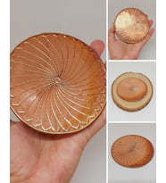 Dekoratif Otantik El Yapımı Spiral Desen Bakır Bardak Altlığı 1/Adet