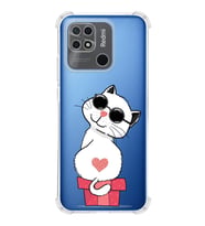 Redmi 10c Uyumlu Köşe Korumalı Antişok Kapak Coolcat Tasarımlı Şeffaf Silikon Kılıf