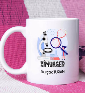 Kimyager Tasarımlı Kişiye Özel Hediye Kimyager Kupa Bardak