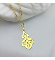 Vaoov 925 Ayar Gümüş Rumi Desenli Kolye (Gold)