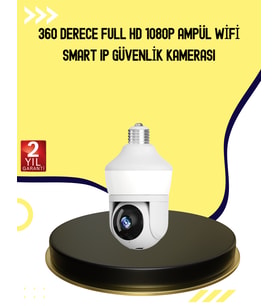 1080P Görüntü Kaliteli Wi-Fi Ampul Tipi Güvenlik Kamerası