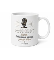 Radyo Sunucusuna Hediye Canlı Yayındayız Frekans Ayarı Kupa Bardak
