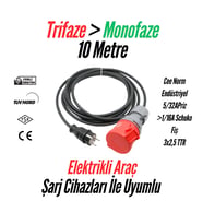 Bemis Elektrikli Araç Uyumlu Seyyar Uzatma Kablosu 10Metre CEE Norm 1/16A Fiş – 5/32A Priz  3x2,5 TTR