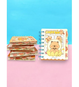 Capy Bara Not Defteri - Mini Telli A7 Not Defteri - Mavi