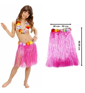 Hawaii Hula Eteği Pembe Renk 40 cm (5365)