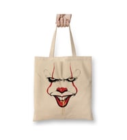 Pennywise Clown Spittle Beyaz Bez Çanta Uzun Saplı Alışveriş Çantası Plaj Çantası