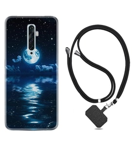 Oppo Reno 2Z 4 Lite 4 Pro 5 6 7 A31 Kılıf Boyun Askılı Silikon Night Moon 1133