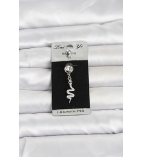 316L Cerrahi Çelik Sallantılı Yılan Model Göbek Piercing 5886 - SSSSSS5052-3767