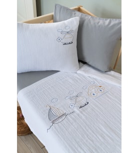 MÜSLİN BEBEK TAKIMI %100 PAMUK FLY GRİ