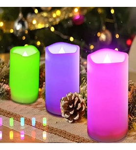 IŞIKLI ROMANTİK MUMLAR LED REMOTE CONTROL ELECTRONİC CANDLE KUMANDALI RENKLİ IŞIKLI MUM 3LÜ SET IŞIKLI MUM