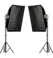 Gdx ML230W Bicolor Video ve Fotoğraf 60x90 Gridli Softbox İkili Sürekli Işık Seti (Düz Beyaz)