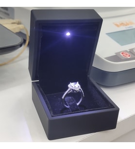 Işıklı Kutuda 925 Ayar Gerçek Gümüş, Kalp Yüzük Ciddi İlişki Yüzüğü (Silver)
