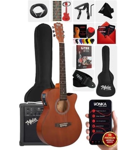 Midex Phx-188AMP Elektro Akustik Gitar 4/4 (Amfi Askı Capo Jak Kablo)