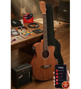 Midex Phx-188AMP Elektro Akustik Gitar 4/4 (Amfi Askı Capo Jak Kablo)