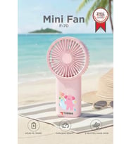 Torima Şarjlı El Vantilatörü Mini Taşınabilir 3 Kademeli Kapibara Figürlü Masa Fanı F70 Pembe