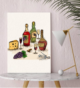 BK Gift Şarap Tasarımlı Kanvas Tablo-8