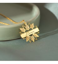 Kişiye Özel Yaprak Kalp Tasarımlı İsim Kolye 925K Gümüş (Gold)
