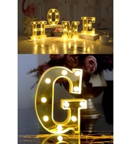 3D LED Işıklı G Harfi Büyük Boy Dekorasyon, Doğum Günü ve Organizasyon İçin (Krem)