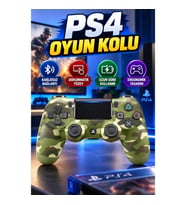 PS4 Kablosuz Oyun Kolu Kamuflaj Desenli Bluetooth Joystick Dokunmatik Yüzeyli