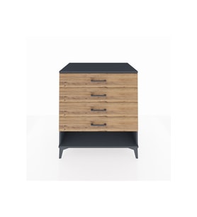 Kronos Şifonyer 4 Çekmeceli 88x59x96 Antrasit-Çam