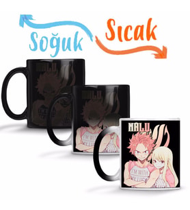 Natsu Lucy NaLu Matching Shirts Sihirli Kupa Bardak Porselen