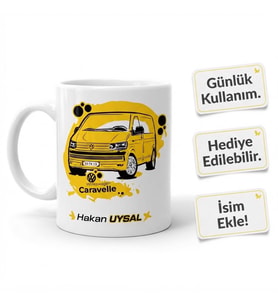 Kişiye Özel İsimli Araç Tasarımlı Kupa Bardak - Özel Hediye Hediyelik Baskılı Bardak