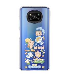 Poco X3 NFC Uyumlu Küçük Sevimli Ayıcıklar Desenli Şeffaf Telefon Kılıfı