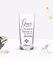 BK Gift Kişiye Özel Renkli Baskılı Gitmek Sadece Bir Eylemdir Tasarımlı Rakı Bardağı-1 (Beyaz)