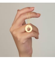 Kişiye Özel 925 Ayar Gümüş Elma Kolye (Gold)