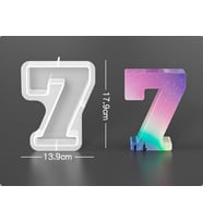 EPOKSİ REÇİNE SİLİKON KALIP İTHAL YEDİ RAKAM TAŞ TOZU PARAFİN SİLİKON KALIP HB22521-0109 (Beyaz)