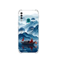 PrintiFy Samsung Galaxy A20s ile Uyumlu Simya Serisi Sonsuz Akış Tasarımlı Uv Baskılı Köşe Korumalı Antişok Kılıf