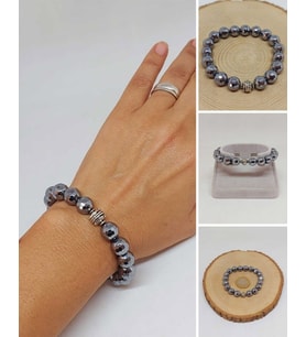 Sirius Serisi Terahertz Taşı 10mm Unisex Bileklik (52902)