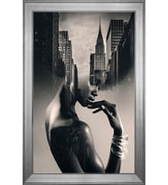Kadın Motifli Kanvas Tablo 80 x 110 cm Silver Çerçeve