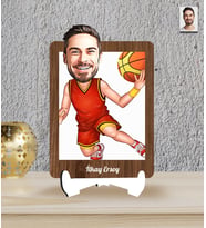 Kişiye Özel Basketbolcu Temalı Karikatür Ahşap Biblo