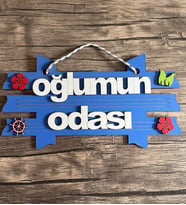 OĞLUMUN ODASI KAPI SÜSÜ RENKLİ