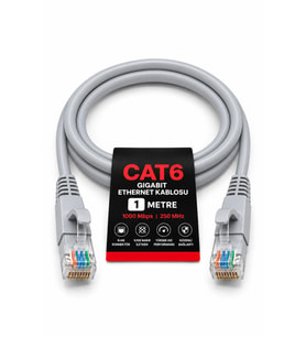 FURY CAT6 Ethernet Kablosu 1 Metre RJ45 LAN İnternet Modem Router Bilgisayar Kablosu