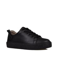 Trend Adımlar Siyah Mat Opi Hakiki Deri Kadın Sneaker