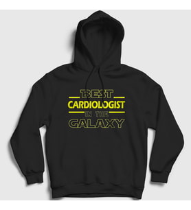 Presmono Unisex Siyah Cardiologist Galaxy Kardiyoloji Hediye Kardiyolog Kapüşonlu Sweatshirt 553152tt