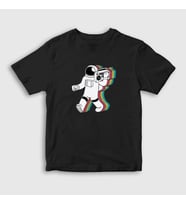 Presmono Unisex Çocuk Siyah Boombox Uzay Müzik Astronot T-Shirt 496057tt