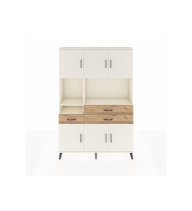 Arges Dolap 9 Raflı 3 Çekmeceli 6 Kapaklı 132x30x195 Aytaşı-Aytaşı/Çam