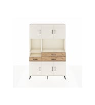 Arges Dolap 9 Raflı 3 Çekmeceli 6 Kapaklı 132x30x195 Aytaşı-Aytaşı/Çam