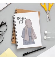 Kız Karakter Tasarımlı Defter Kişiye Özel
