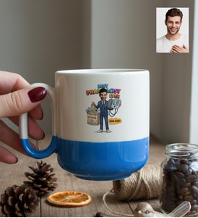 Kişiye Özel Karikatürlü Erkek Eczacı Kupa Bardak Pro Tıp Bayramı Hediyesi