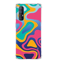 PrintiFy Oppo Reno 3 Pro Uyumlu Köşe Korumalı Renkli Desen Tasarımlı Şeffaf Silikon Kılıf