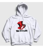 Presmono Unisex Beyaz Persona 5 Take Your Heart Kapüşonlu Sweatshirt 424601tt